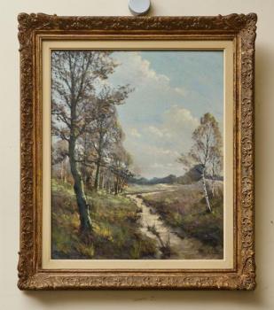 Cox Garstin (1892–1933), krajina, pastel pod sklem Cox Garstin (1892–1933), krajina, pastel pod sklem