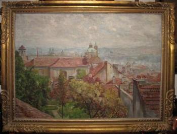 Krainer : Pražské panorama , dat. 1942 Krainer : Pražské panorama , dat. 1942