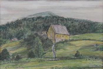 Jan Rambousek - Statek v kopcovité krajině Jan Rambousek - Statek v kopcovité krajině