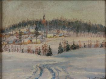 Škrabánek, František: Vesnička v zimě Škrabánek, František: Vesnička v zimě