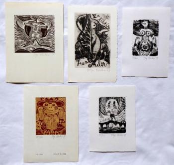 Olga Čechová - 3 x Ex libris, Akt v jablku, PF 198 Olga Čechová - 3 x Ex libris, Akt v jablku, PF 198