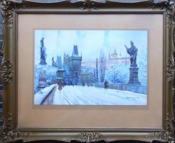 Oskar Schmidt - Na Karlově Mostě v zimě Oskar Schmidt - Na Karlově Mostě v zimě