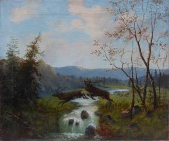 Krajina s jelenem ve skoku Krajina s jelenem ve skoku
