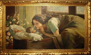 Zlámal Vladimír : Matka u kolébky, dat. 1935 Zlámal Vladimír : Matka u kolébky, dat. 1935