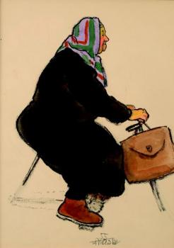 Stará žena na kole Stará žena na kole