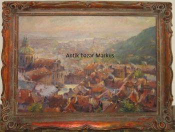 Čermák Rudolf : Malostranské panorama, dat.1943   Čermák Rudolf : Malostranské panorama, dat.1943