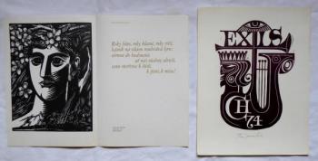 Jaroslav Šváb - Exlibris 74, Václav Mašek + Franti Jaroslav Šváb - Exlibris 74, Václav Mašek + Franti