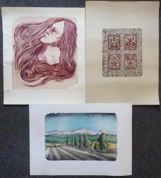 Tři litografie - Neškodná, Nováková, Sobotková Tři litografie - Neškodná, Nováková, Sobotková